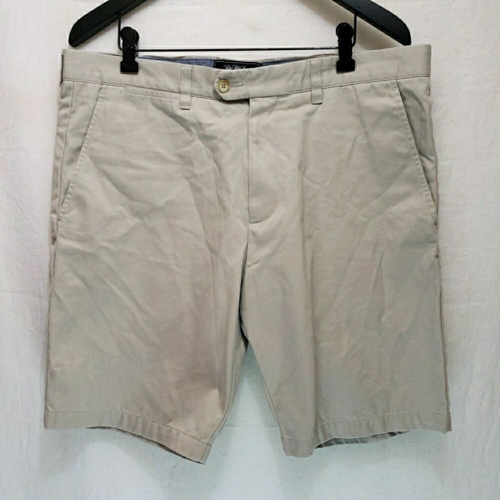 Saks Fifth Avenue Mens Shorts 34 Tan Khaki Chino Cotton